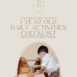 1 Year Old Daily Activities Checklist