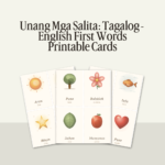Unang Mga Salita: Tagalog-English First Words Printable Cards