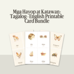 Mga Hayop at Katawan: Tagalog-English Printable Card Bundle